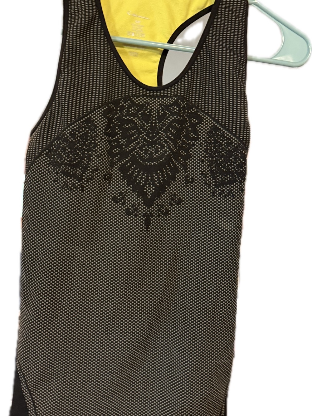 Climawear for Yoga Black Patterned Racerback Tank Top